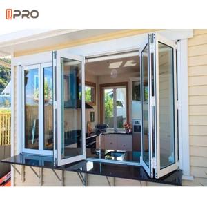 China Soundproof Aluminium Bifold Glass Window Screens Bifold Aluminum Doors wholesale
