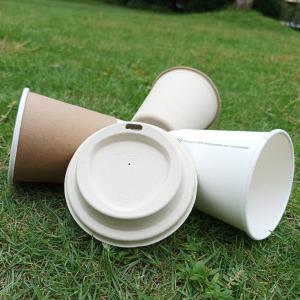 China Biodegradable 80mm 90mm Sugarcane Bagasse Cups And Lids wholesale