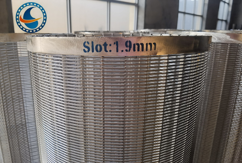 Length 1900mm Stainless Steel Vee Wire Screen Continuous Slot Opening
