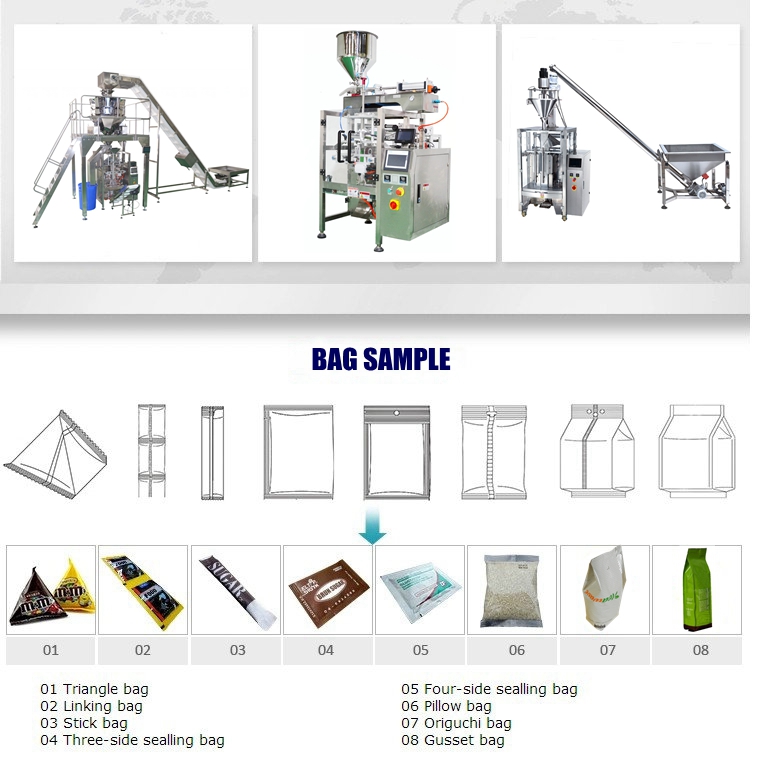 Vertical form fill seal bag packing machine with heat sealer