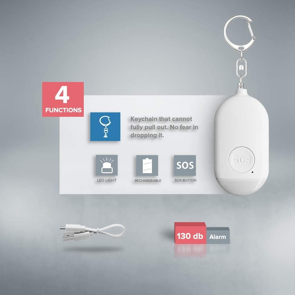 LED Flashlight Self Defense alarm Emergency Button Panic Safe LED Flashlight Alarm For Girls