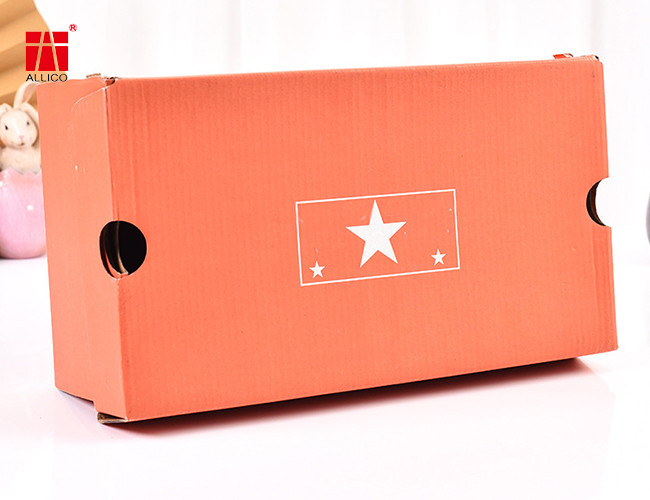 Spot UV E Flute Corrugated Box , Folding Footwear Packaging Box ALLICO