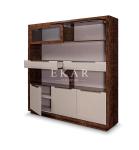 Wood Veneer Leather Designer Preferred Book Shelf Bookcase