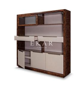 China Wood Veneer Leather Designer Preferred Book Shelf Bookcase W001S26B wholesale