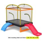 Kids' Fitness Unisex Iron Frame Indoor Outdoor Trampoline with Climb Ladder and