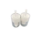 White Ribbed Collar 24mm Cream Dispenser Pump
