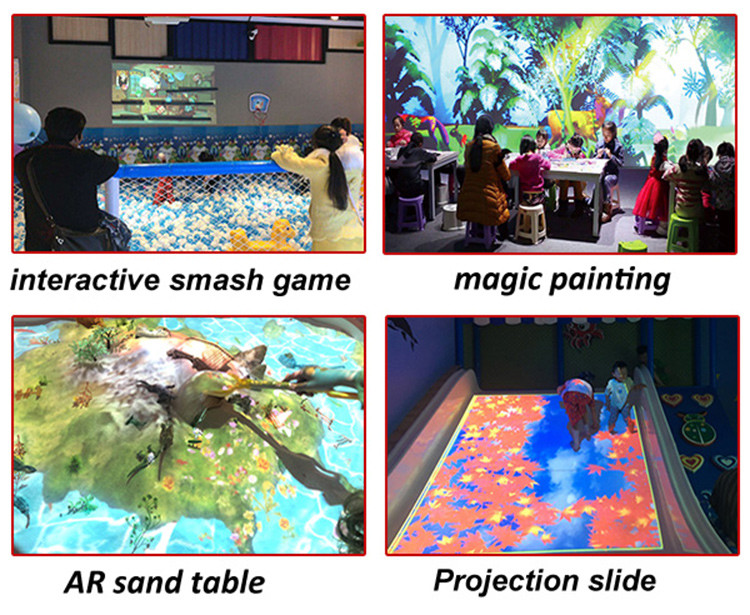 Playground Interactive Floor Projection Games Trampoline 2.1 X 2.1M Easy Installation