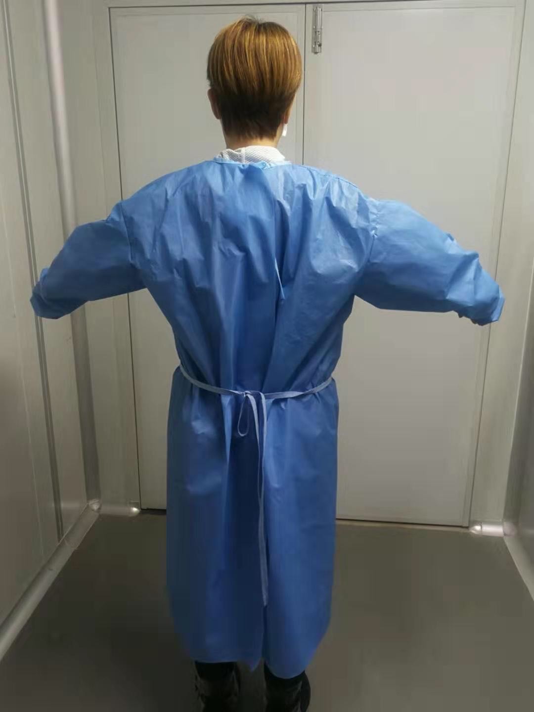 Blue Non Woven Coverall Disposable Dustproof Surgical Isolation Gown