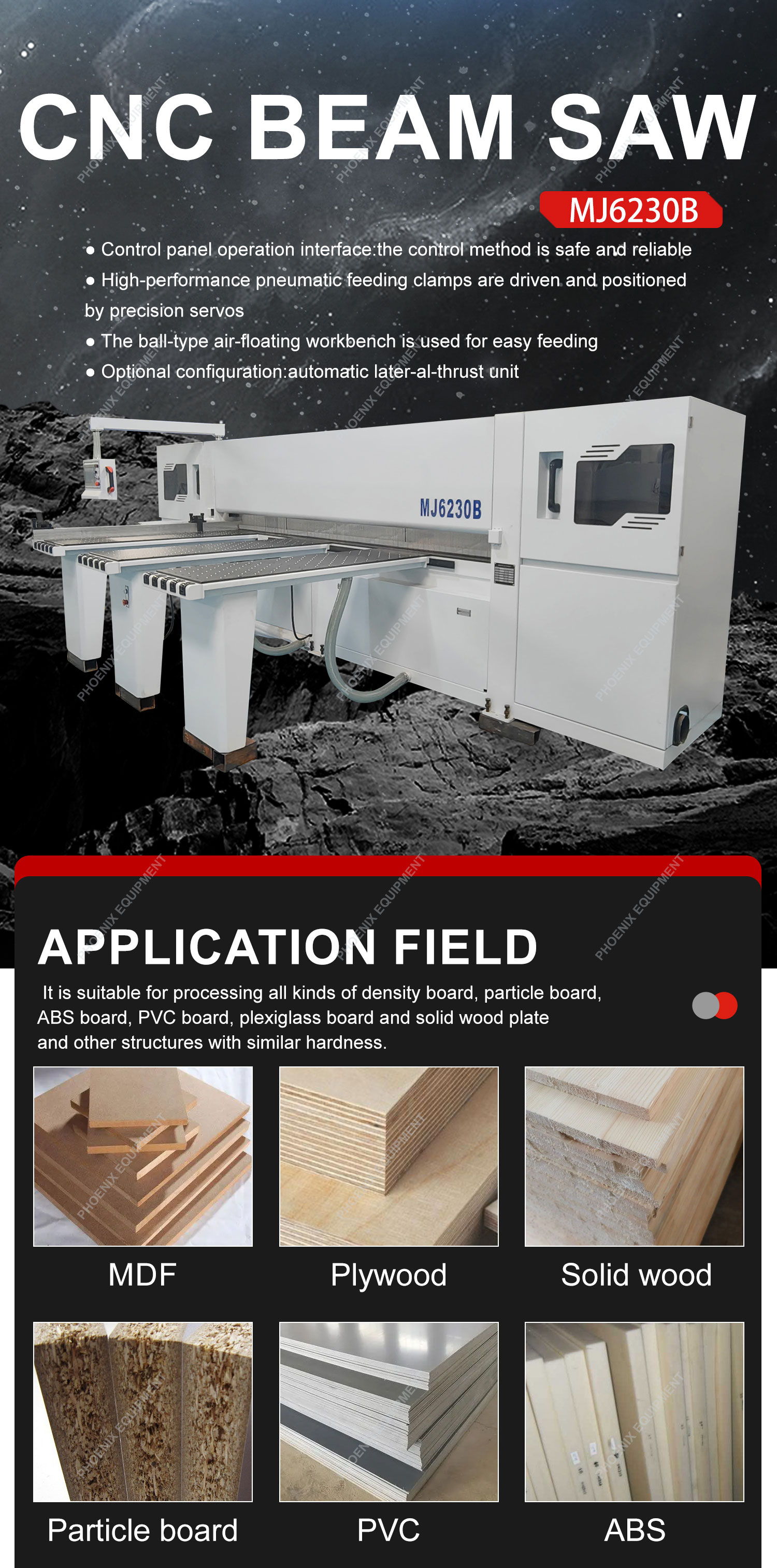 Wood Cutting Automatic Computer Panel Saw Machine MJ6230B for Furniture Industry