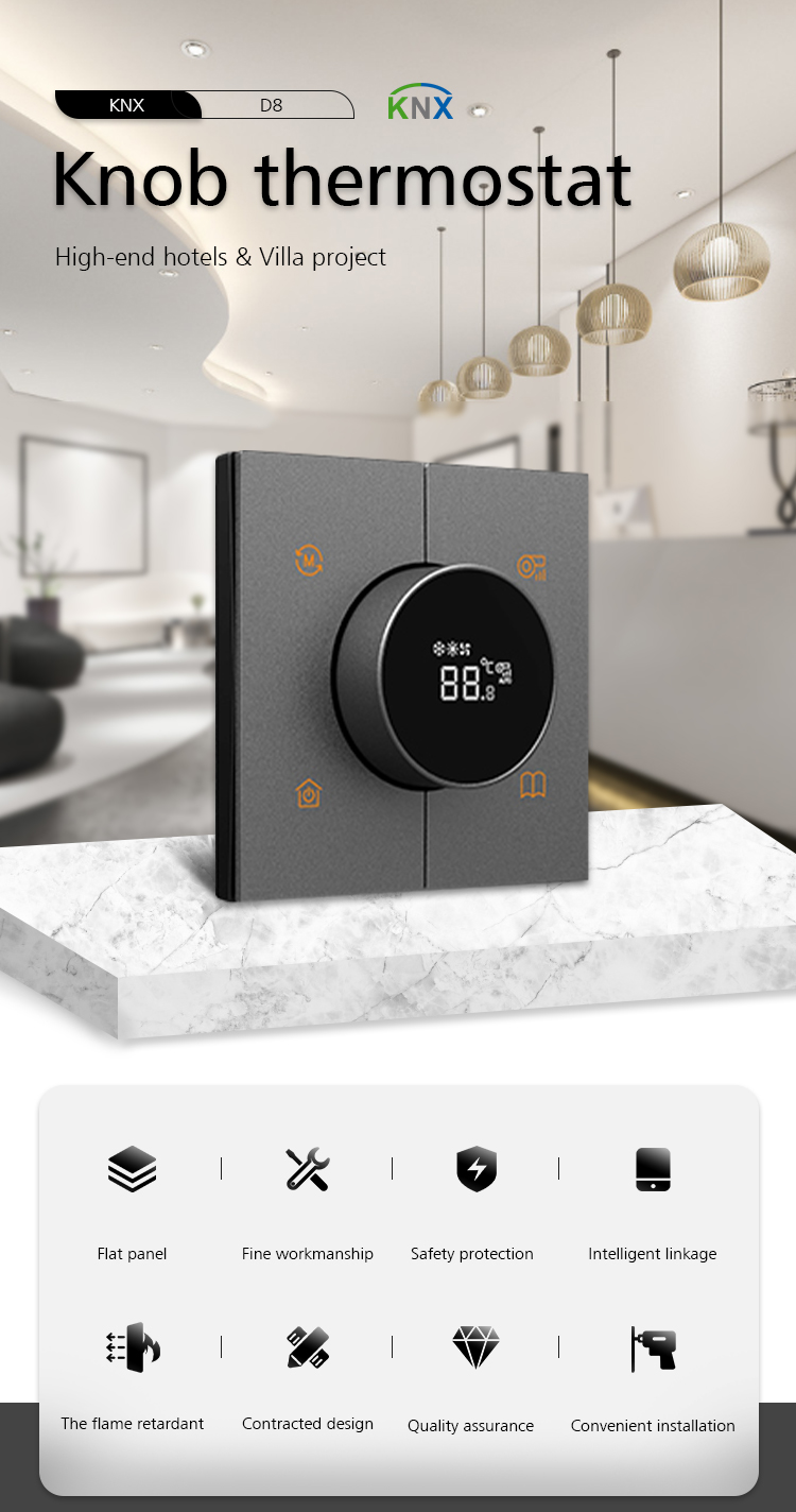 24V Smart Home Thermostat KNX Protocol Cooling / heating Function