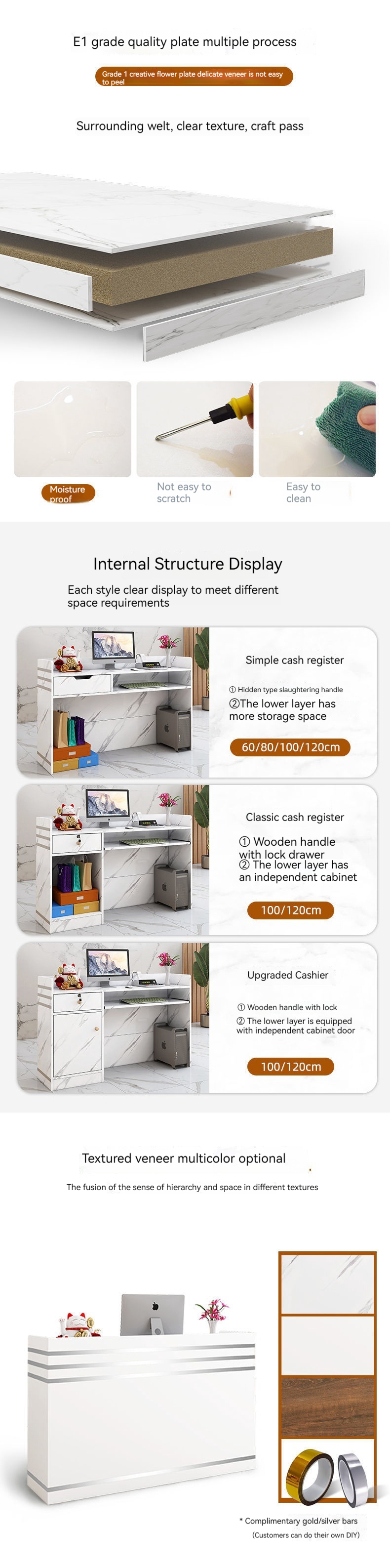 Shopping Center Usage Scenarios Simple Modern Cashier Desk for Company Reception Desk