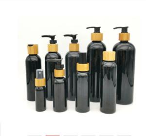 China Skincare Plastic PET Shampoo Bottle Lotion Pump White Black Bamboo Lotion Pump wholesale