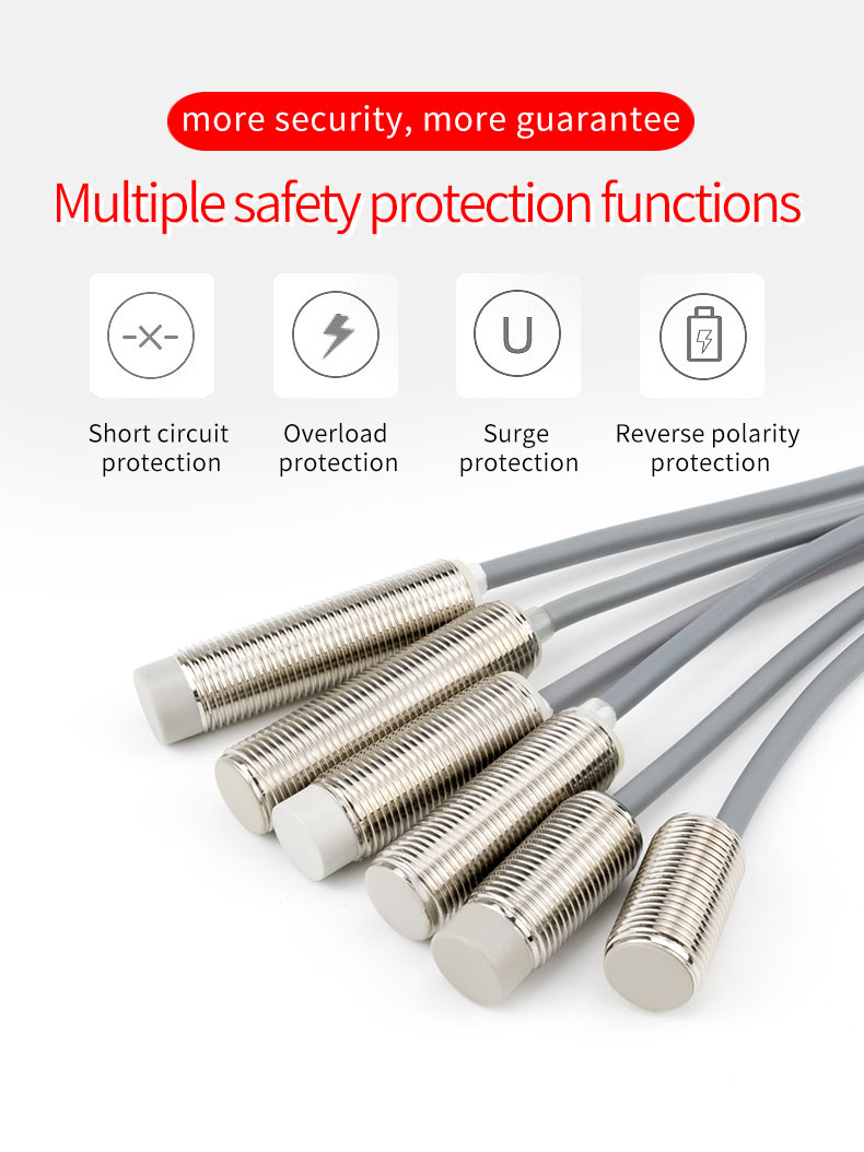 12V / 24V DC M12 Inductive Proximity Sensor IP67 High Precision Long Life