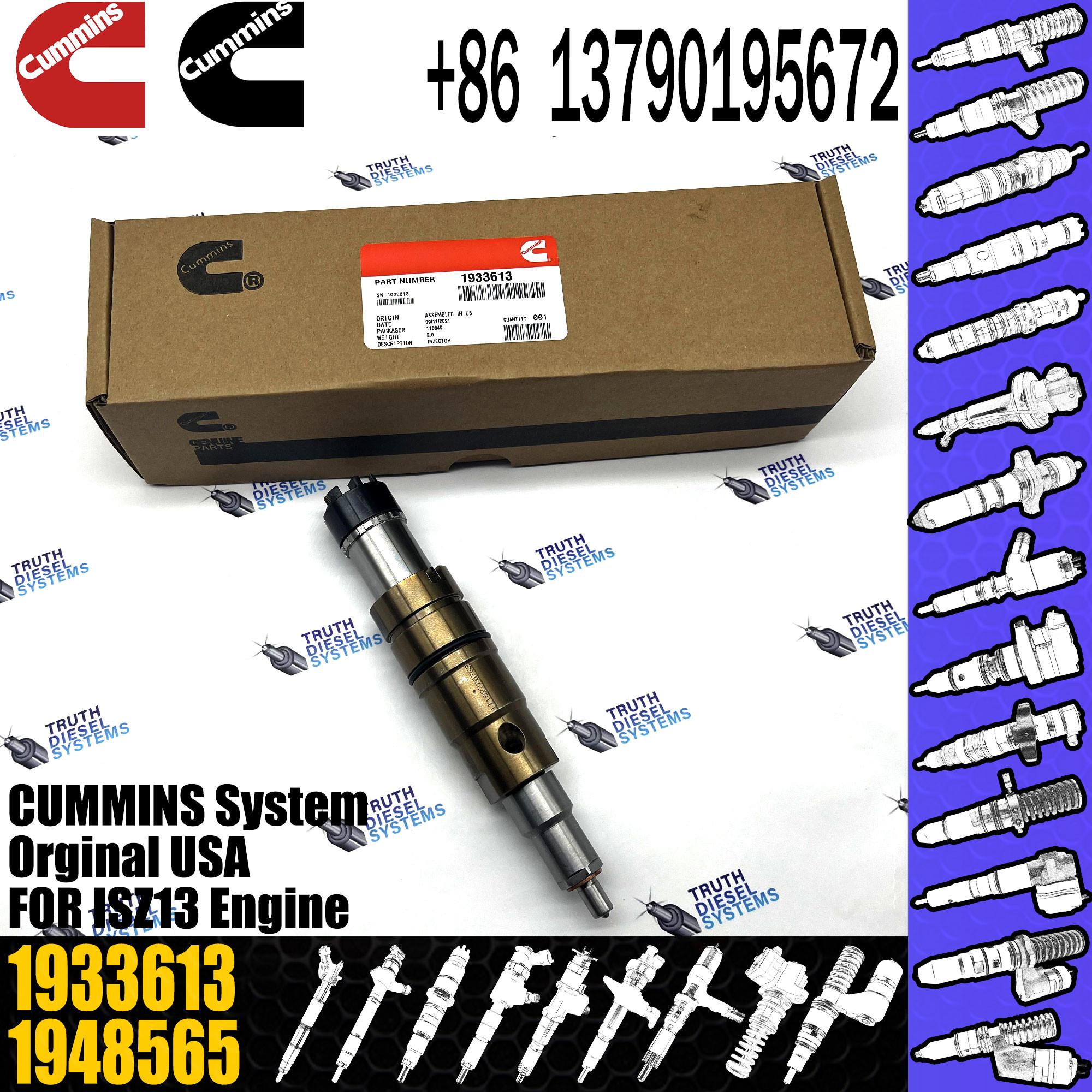 1881565 Common Rail Diesel Engine Fuel Injector 2031835 1933613 2872544 For Cummins