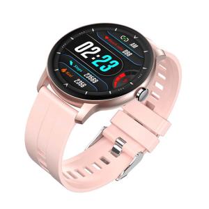 China Waterproof 3ATM Fitness Tracker Smart Watch Pink Round Sport Silicone Strap wholesale