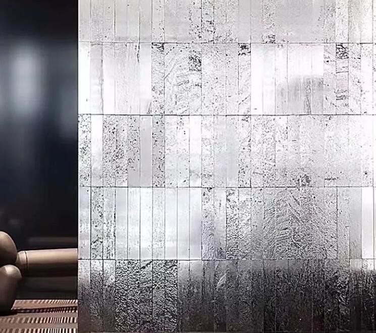 10mm Ultra Thin Stone Panels Wall Metallic Texture Electroplating Treatment Fashion Plating Silver