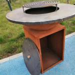 100cm Outdoor Cooking BBQ Corten Steel Fire Bowl Barbecue Grill
