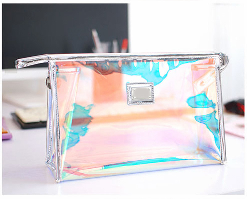 Luxury Rainbow Holographic PVC Cosmetic Organiser Bag