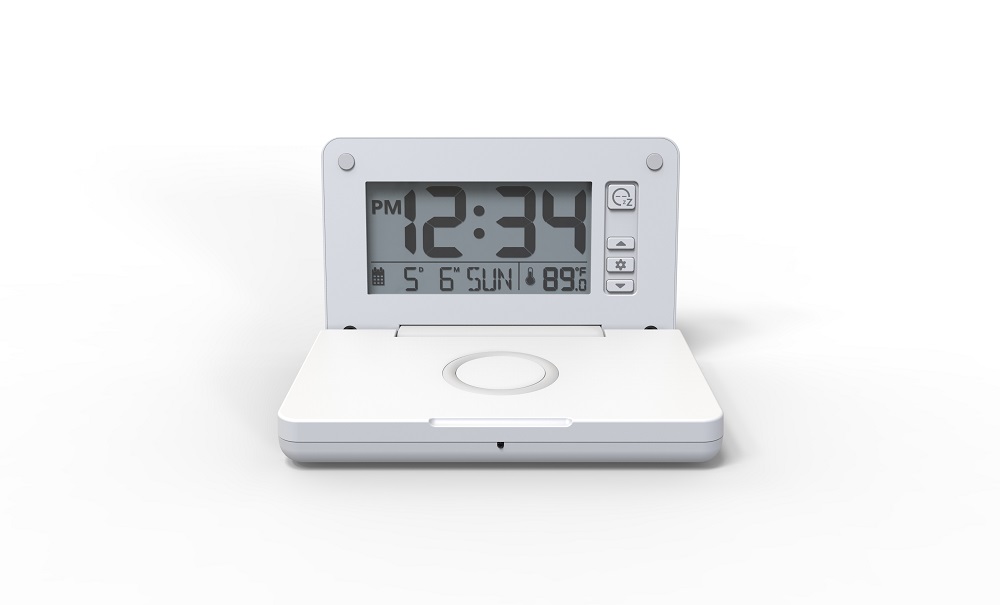 Qi Mobile Phone Wireless Charger With Thermometer Desktop Electric LCD Alarm Clock