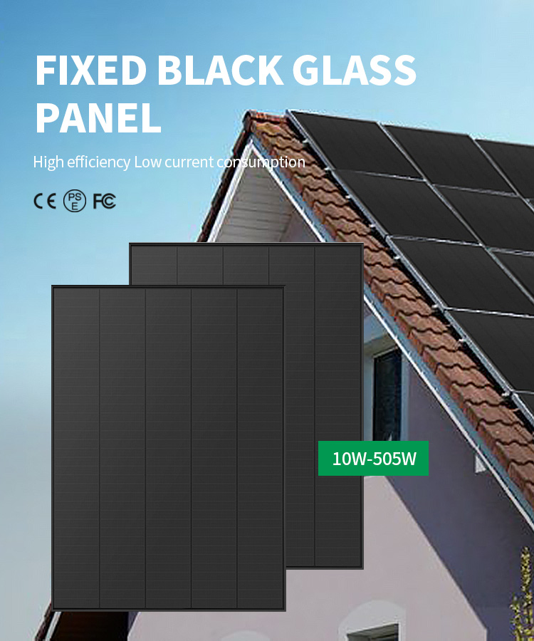 Home Use Industry And Commerce Use Double Glass Solar Panel Tiles Flexible 25w All Black