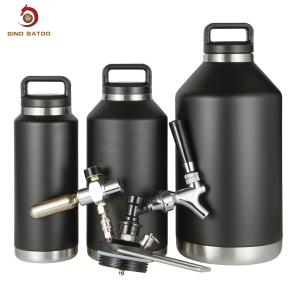 China Half Gallon 64oz Homebrew Beer Dispenser Thermo Bottle Growlers wholesale