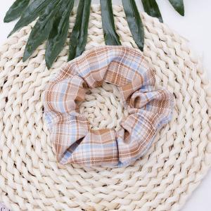 China Baby Blue Stretchy Hair Tie Coil Elastics Plateaued Scrunchie High Stretch Cute 4.13in wholesale