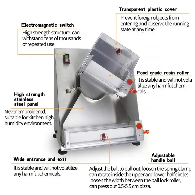 Stainless Steel 16 12 " Automatic Pizza Dough Roller Electronic