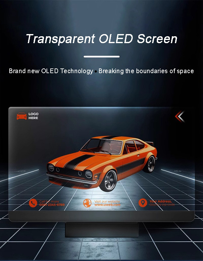 Ultra HD Transparent OLED Signage 21.5" See Through OLED Screen