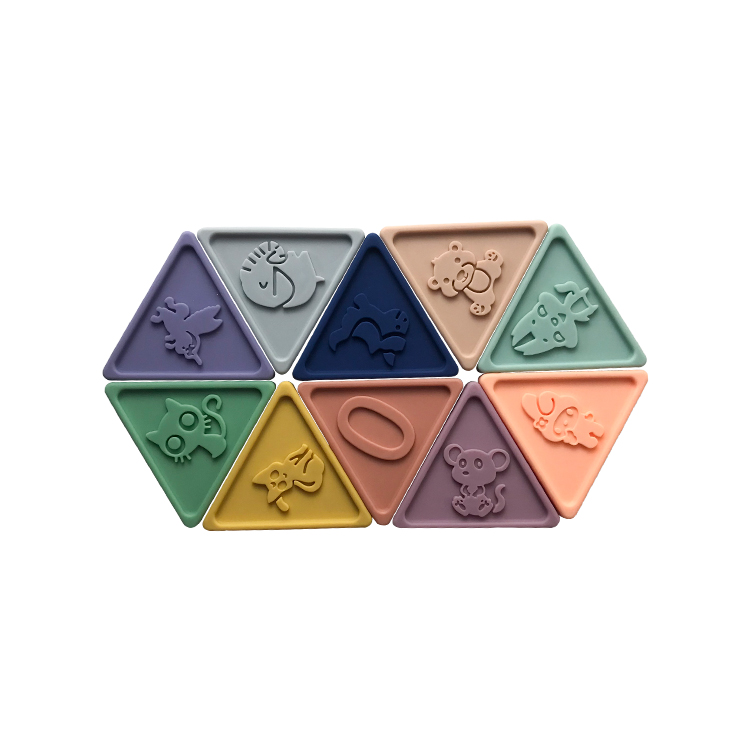 Developmental Children'S Educational Toy Animal Pattern Triangular Building Blocks