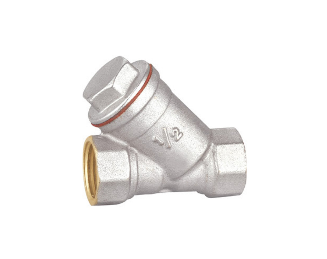 High Flow Rate Brass Filter Valve for Sand Blast and Nickel Plate Processing Technic 1/2" Y type strainer