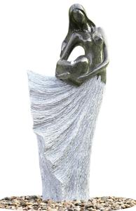 China Classical Black Marble Statue Water Fountains In Fiberglass Material wholesale