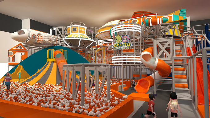 Kids Commercial Indoor Play Area Equipment Airship Theme 3-12 Years Old