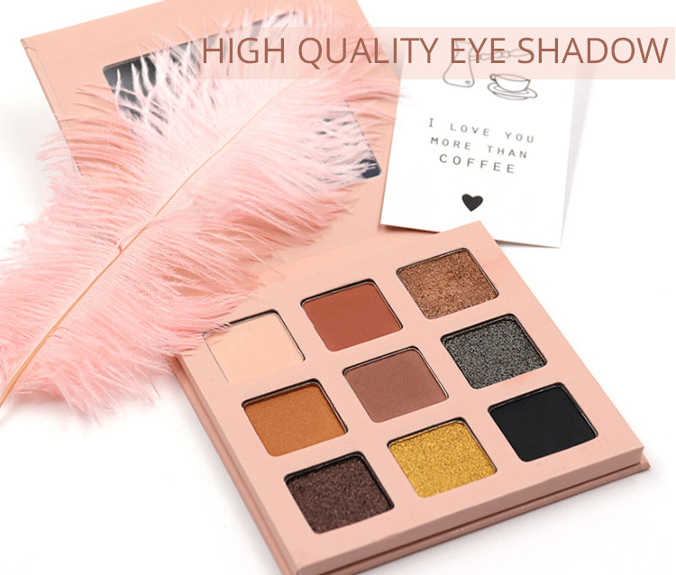 Wholesale price high quality square eyeshadow 9 color makeup custom eyeshadow palette