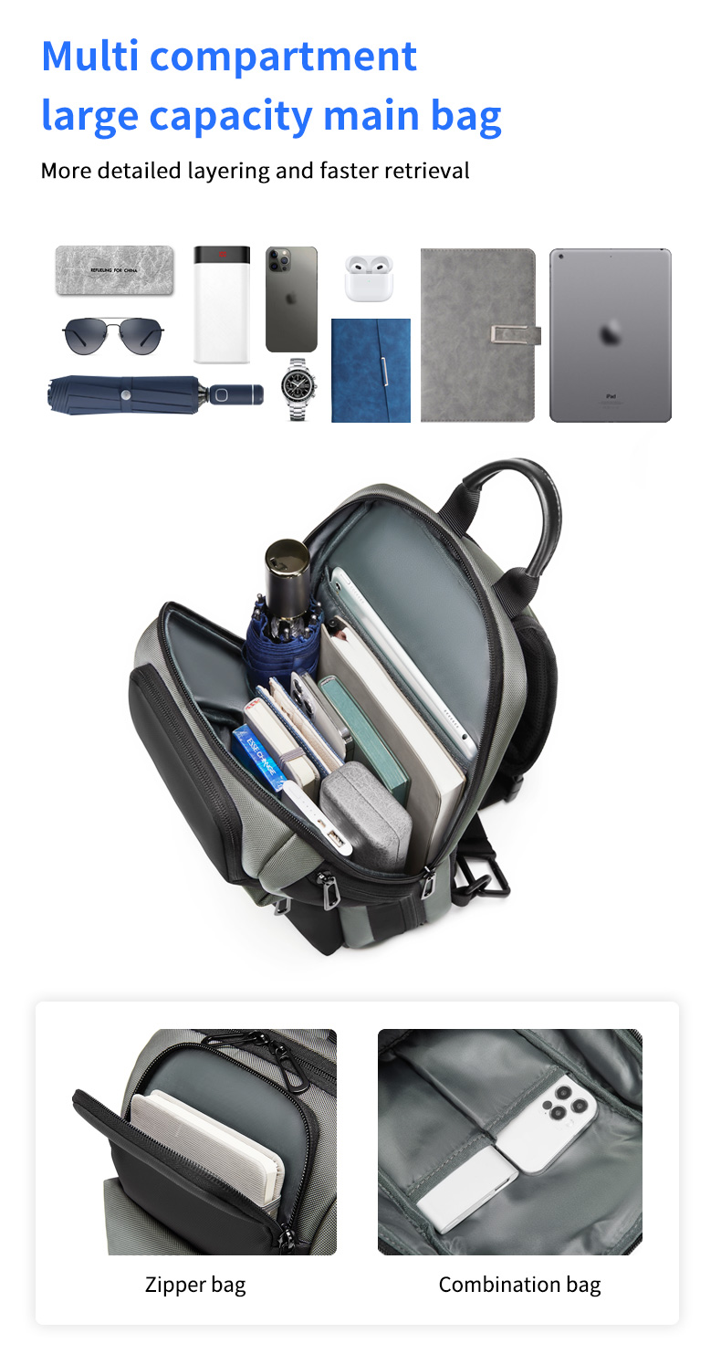 Casual Mens Sling Bag Single Shoulder Crossbody Bag Collapsible