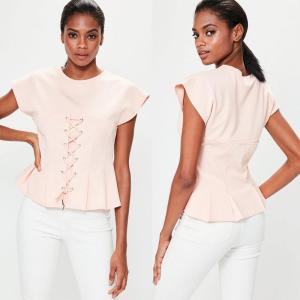 China Pink Corset Fitness Clothing T Shirt Women wholesale