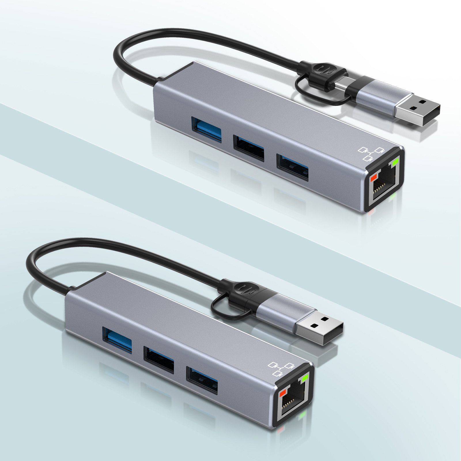 Compact USB C Hub Adapter Laptop Usb Port Expander Usbc Hub For Fast Data Transfer