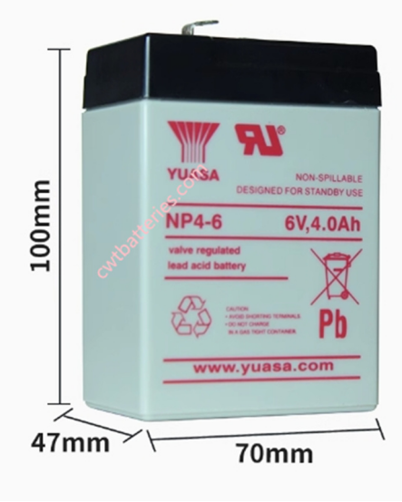 YUASA NP4-6 6V 4AH UPS Battery Sealed Lead Acid Battery New Original For UPS