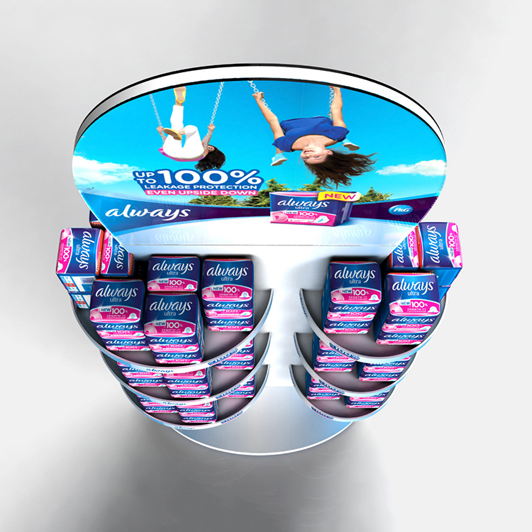 Demountable Metal Cosmetic Display Rack Supermarket Display Rack For Sanitary Pads