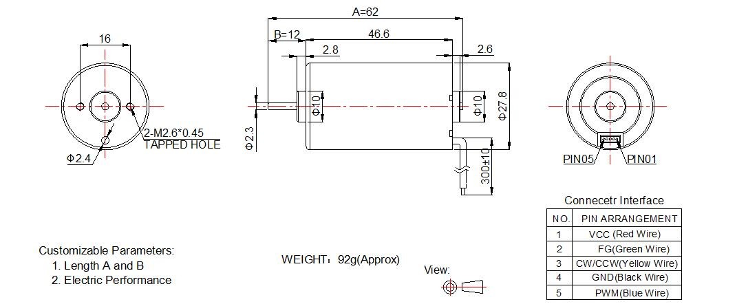 Inner Controller 28mm Brushless Motor 12 Volt DC Motor High Torque BLDC Motor BL2847