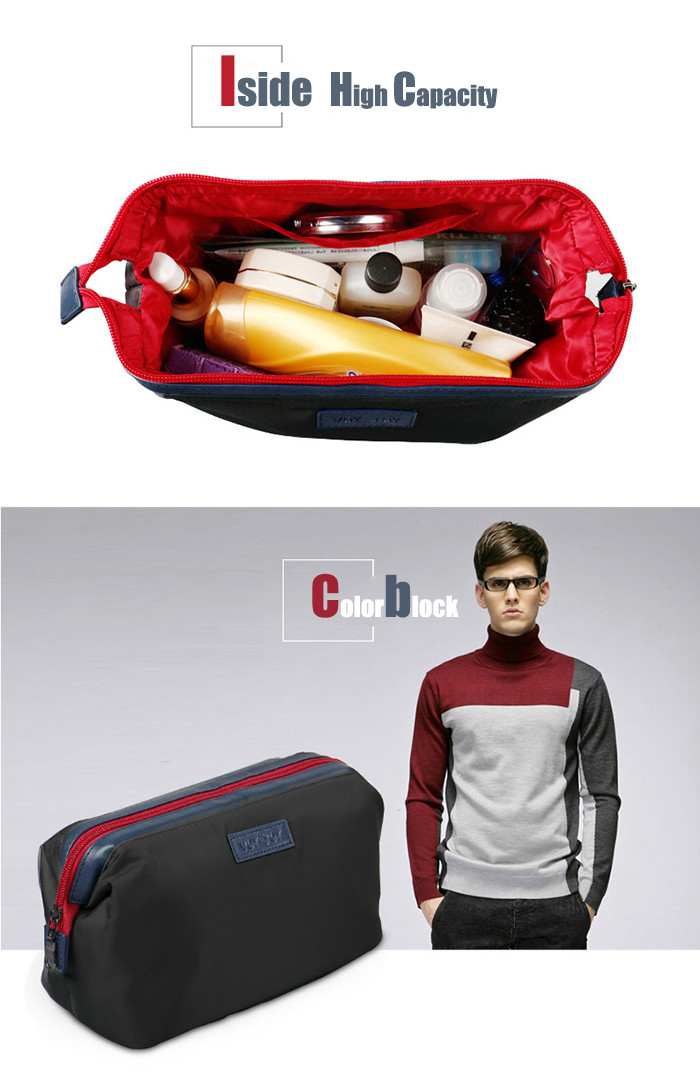 Easy Carrying Mens Toiletry Bag 600D Polyester Material Simple Design Big Capacity