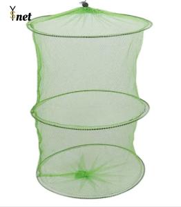 China HDPE Fishing Trap Net Cage Green Foldable Fishing Cage 1.2m 1.5m 2m wholesale