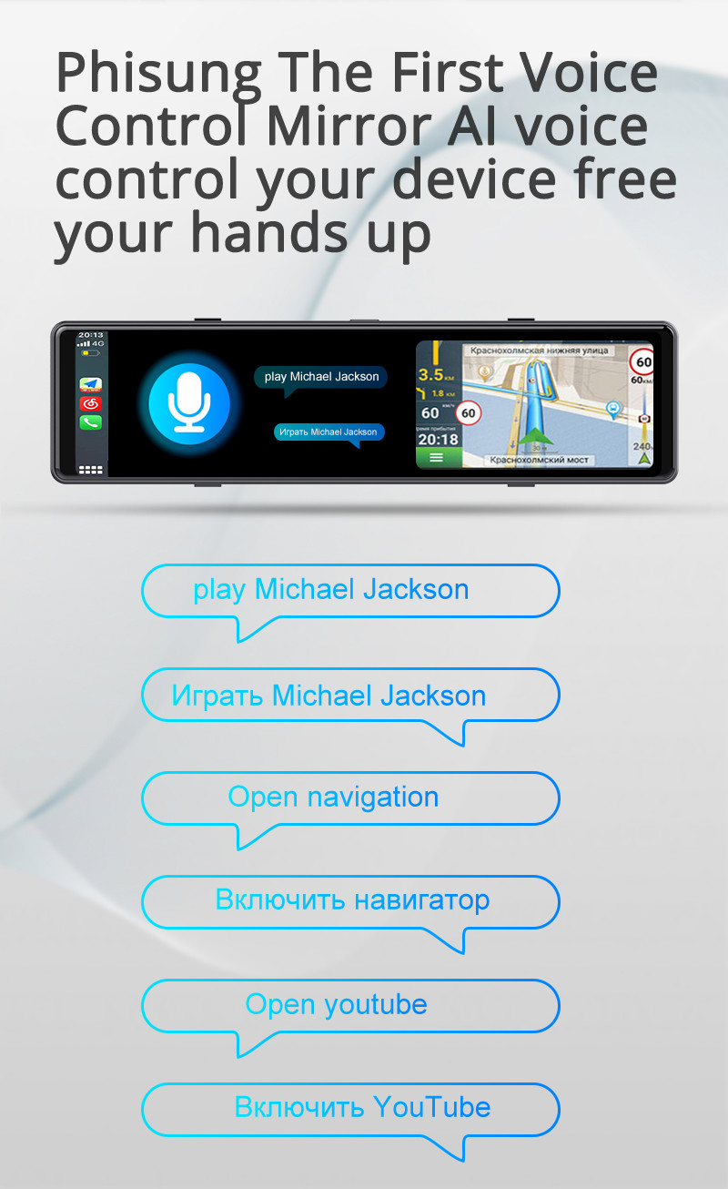 Rearview Mirror Customize Carplay Dashboard Car Play Bluetooth DVR 2.5K 1440P