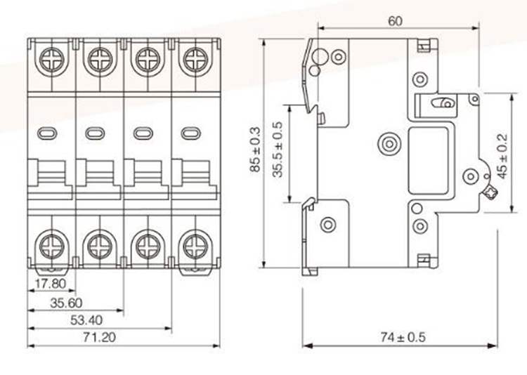 CE TUV Isolator Switch 125A MCB Circuit Breakers