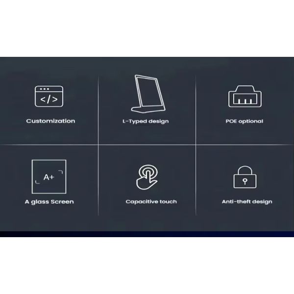 13.3inch RK3568 L shape desktop android tablet pc POE business kiosk restaurant othering