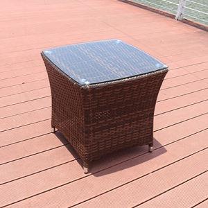China Courtyard Rattan Tea Table Combination Furniture Wicker Tea Table Brown wholesale