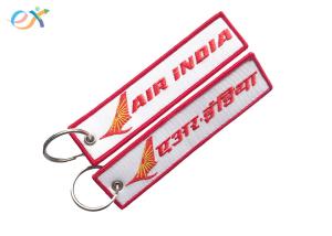 China Letter Embroidered KeychainTag Rectangle Shape Twill Background Fabric wholesale