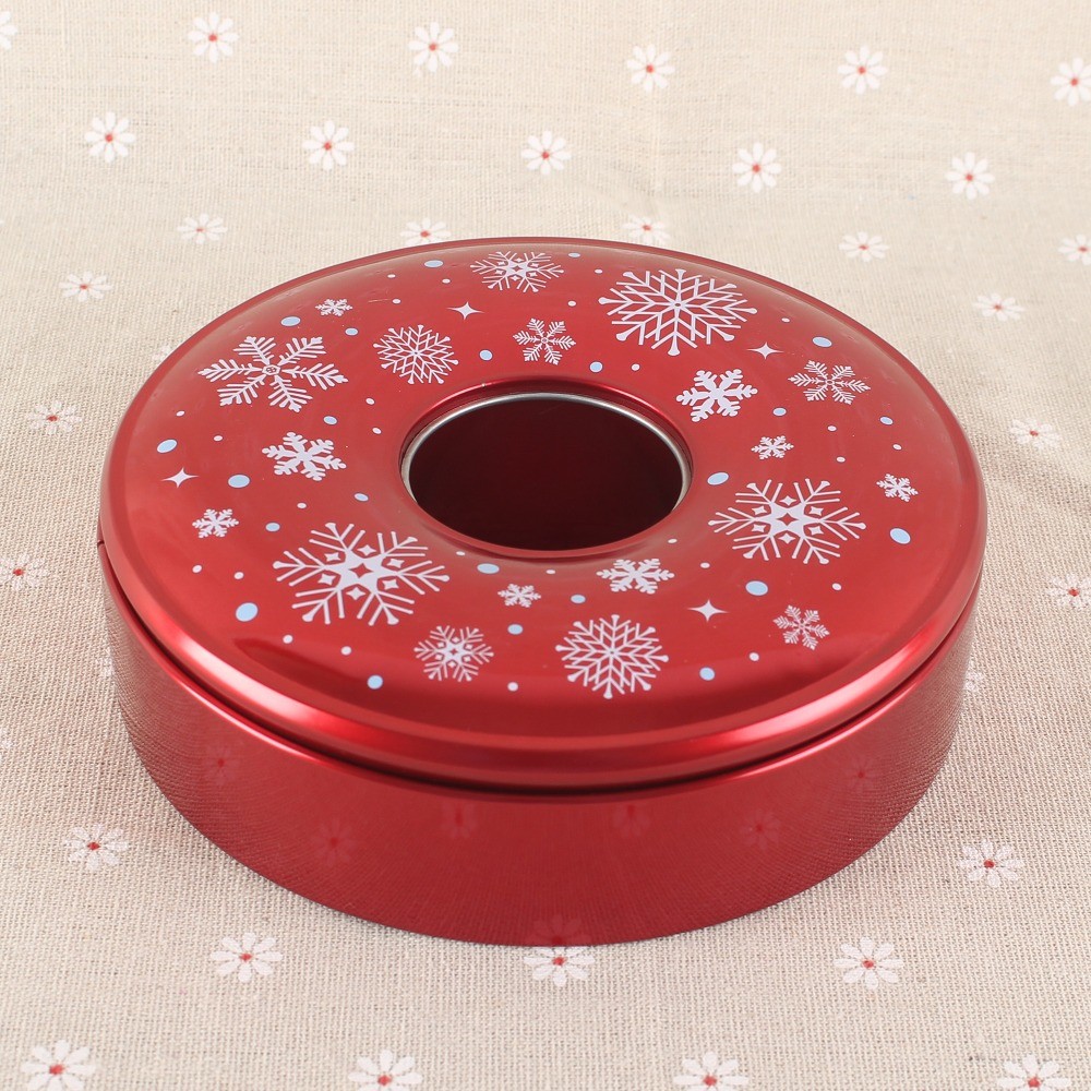 Ring Shaped Tin Boxes for Sale Donut Metal Tin Containers for Holidays Candy Storage Cans