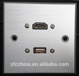 China HDMI &amp; USB aluminum alloy wall plate wholesale