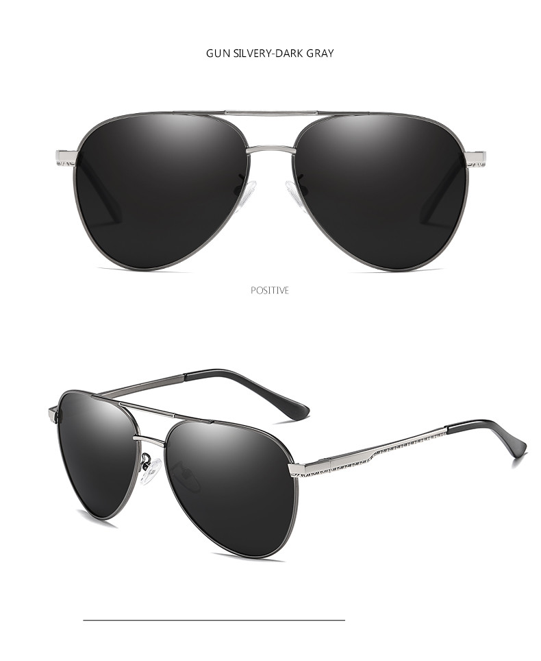 Fashion Polarized UV400 Mens Pilot Sunglasses With Metal Hinge 146MM