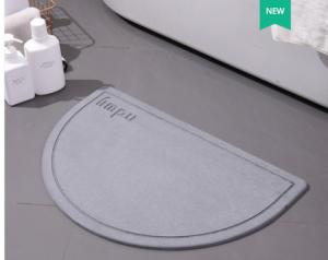 China Semicircle Earth Fiber Diatomaceous Bath Mat Fast Drying Shower Mat wholesale